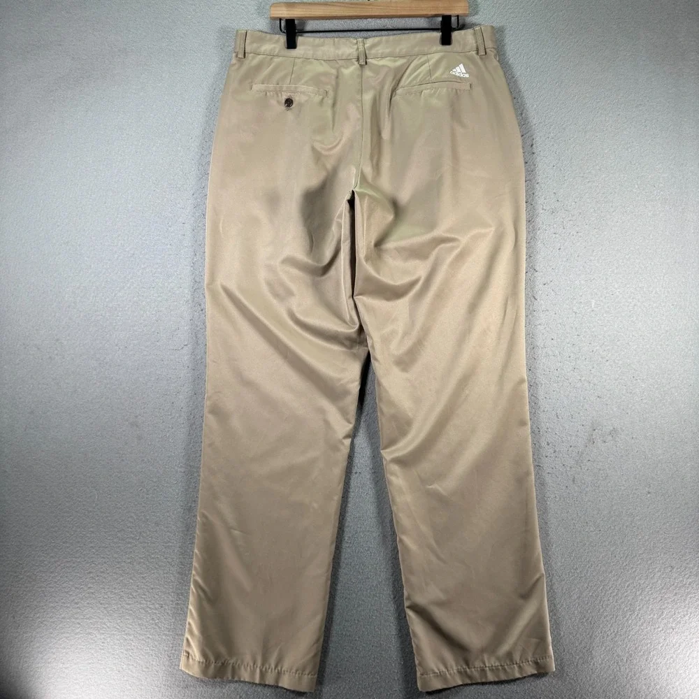 Adidas Climalite‎ Chino Pants Mens 35x34 Brown Straight Leg Golf Active Comfort